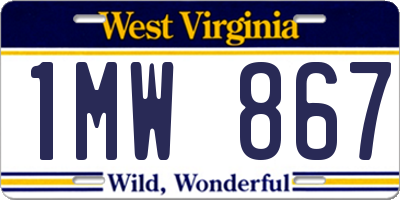 WV license plate 1MW867