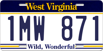 WV license plate 1MW871