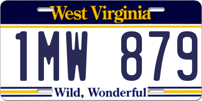 WV license plate 1MW879