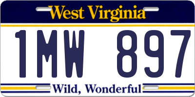 WV license plate 1MW897