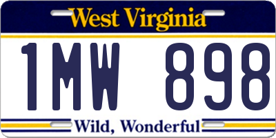 WV license plate 1MW898