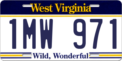 WV license plate 1MW971