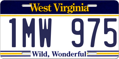 WV license plate 1MW975