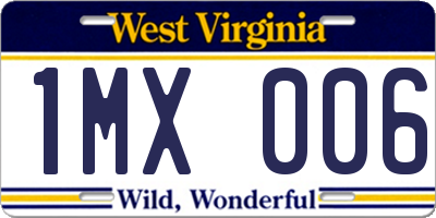 WV license plate 1MX006