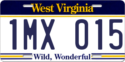 WV license plate 1MX015