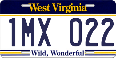 WV license plate 1MX022