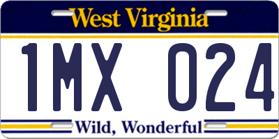 WV license plate 1MX024