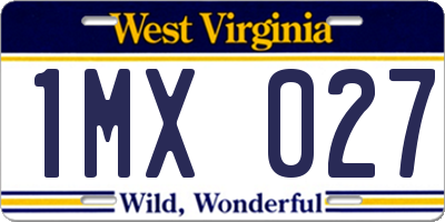 WV license plate 1MX027
