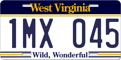 WV license plate 1MX045