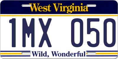 WV license plate 1MX050