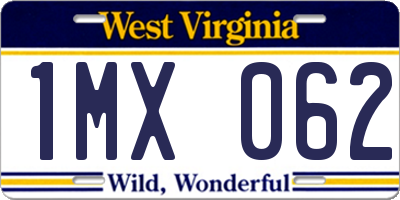 WV license plate 1MX062