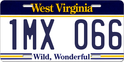 WV license plate 1MX066