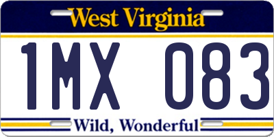 WV license plate 1MX083