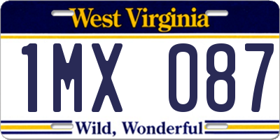 WV license plate 1MX087