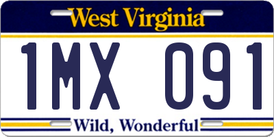 WV license plate 1MX091