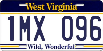 WV license plate 1MX096