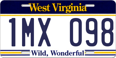 WV license plate 1MX098