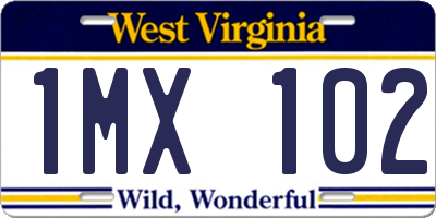 WV license plate 1MX102