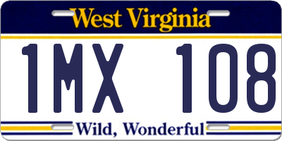 WV license plate 1MX108