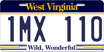 WV license plate 1MX110