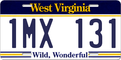 WV license plate 1MX131