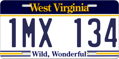 WV license plate 1MX134