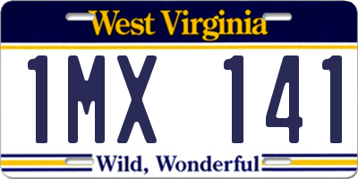 WV license plate 1MX141