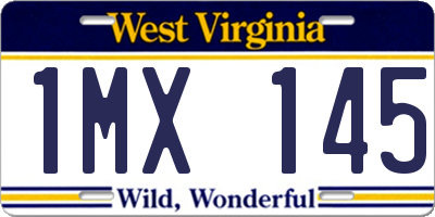 WV license plate 1MX145