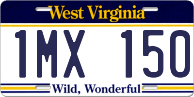 WV license plate 1MX150