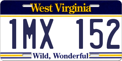 WV license plate 1MX152