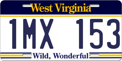 WV license plate 1MX153