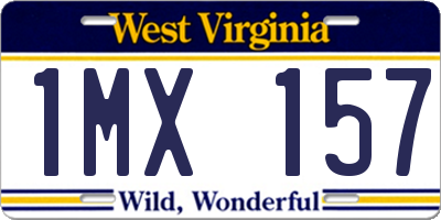 WV license plate 1MX157