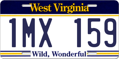 WV license plate 1MX159