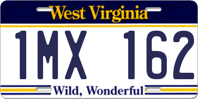 WV license plate 1MX162