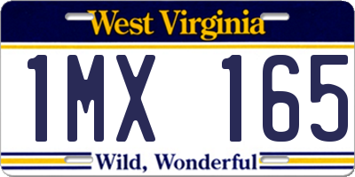 WV license plate 1MX165