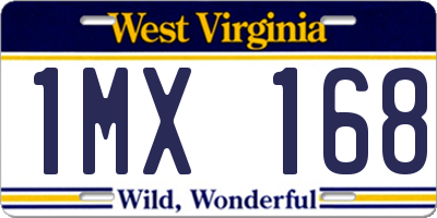 WV license plate 1MX168