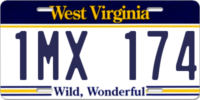 WV license plate 1MX174