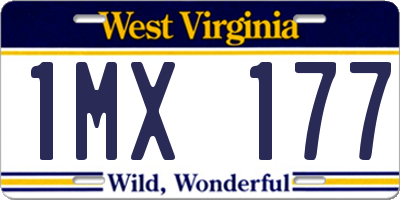 WV license plate 1MX177