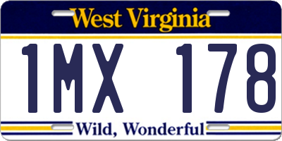 WV license plate 1MX178