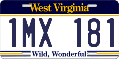 WV license plate 1MX181