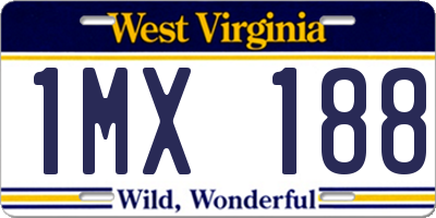 WV license plate 1MX188