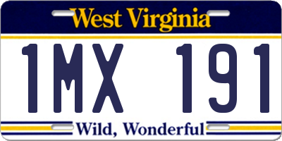 WV license plate 1MX191