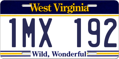 WV license plate 1MX192