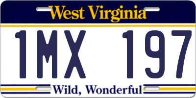 WV license plate 1MX197