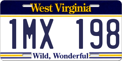 WV license plate 1MX198