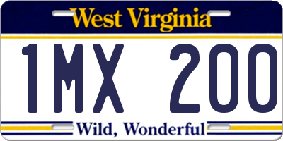 WV license plate 1MX200