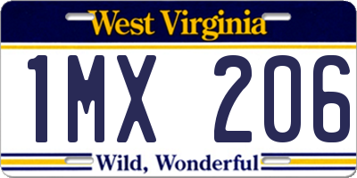 WV license plate 1MX206