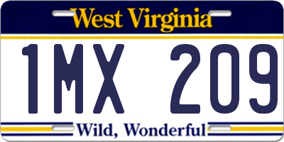 WV license plate 1MX209