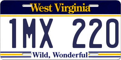 WV license plate 1MX220