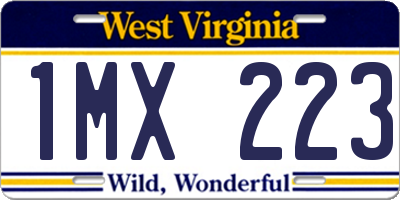 WV license plate 1MX223